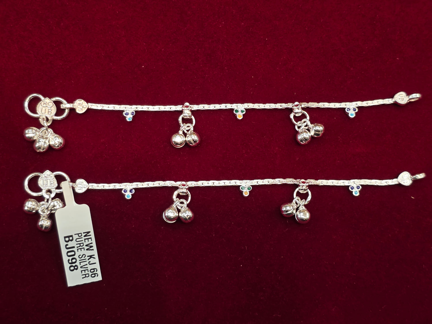 BABY SILVER ANKLETS SIZE 5 IN BJ098