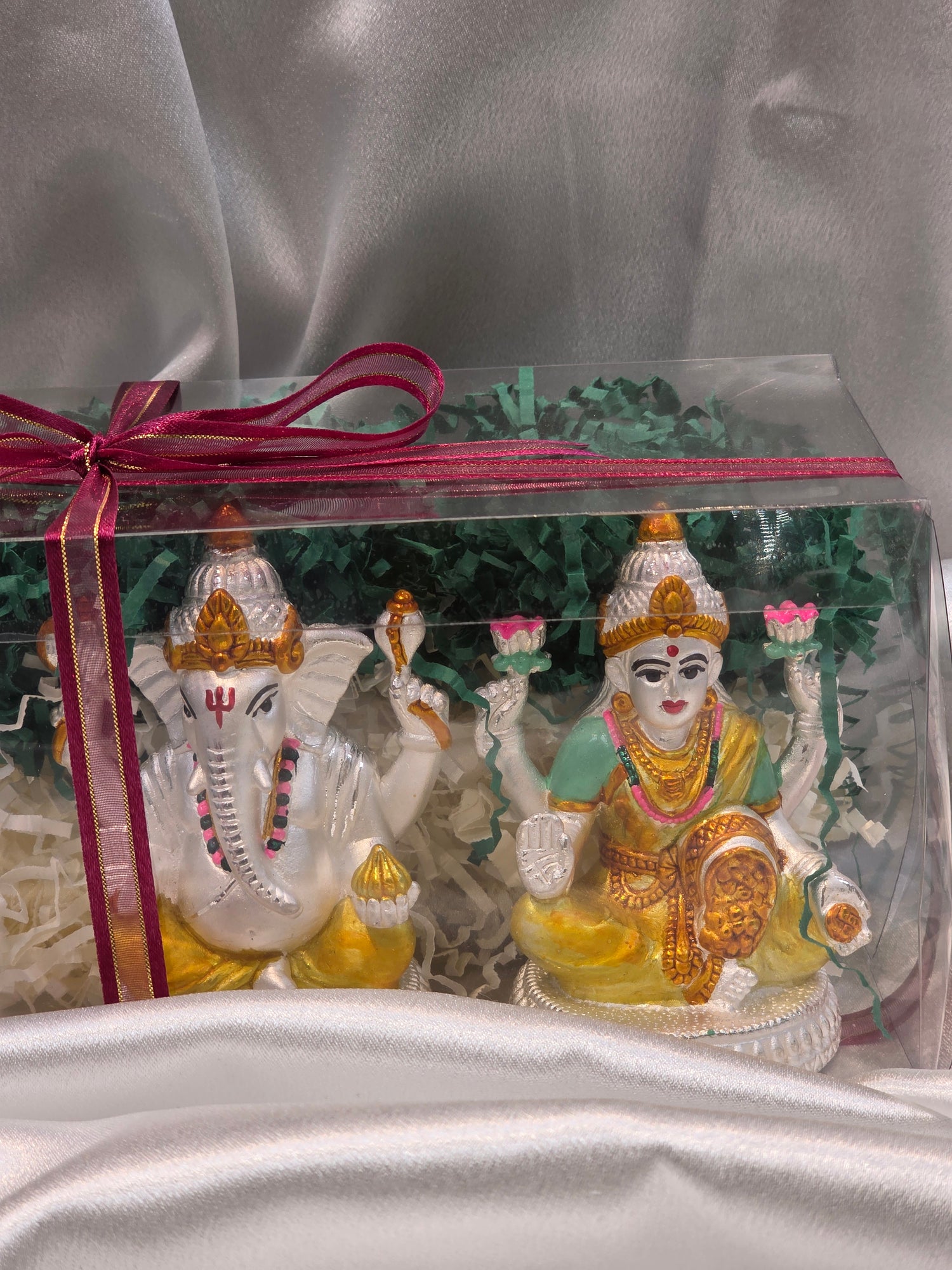 PURE SILVER LAKSHMI JI GANESH JI IDOL AC262