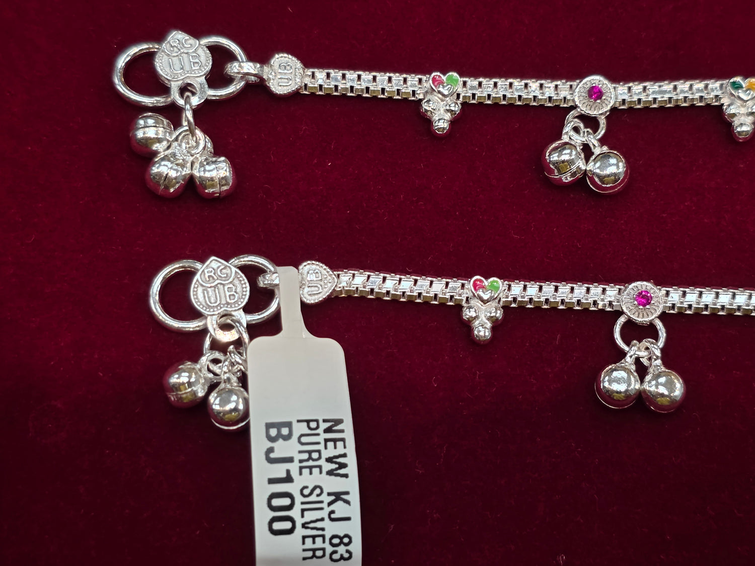 BABY SILVER ANKLETS SIZE 5 IN BJ100