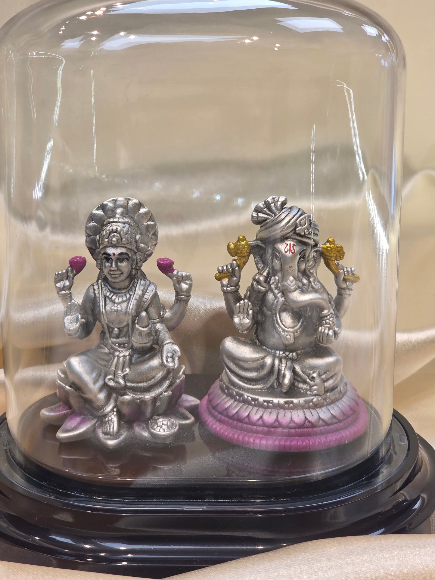 GANESH-LAXMI PURE SILVER IDOL SE009