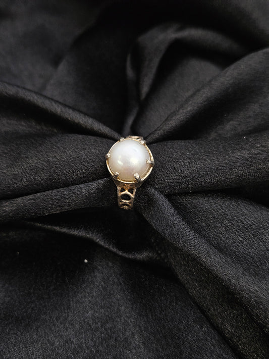 PEARL SILVER RING SIZE 11 GR312