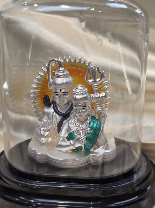 SHIV-PARVATI PURE SILVER IDOL SE012