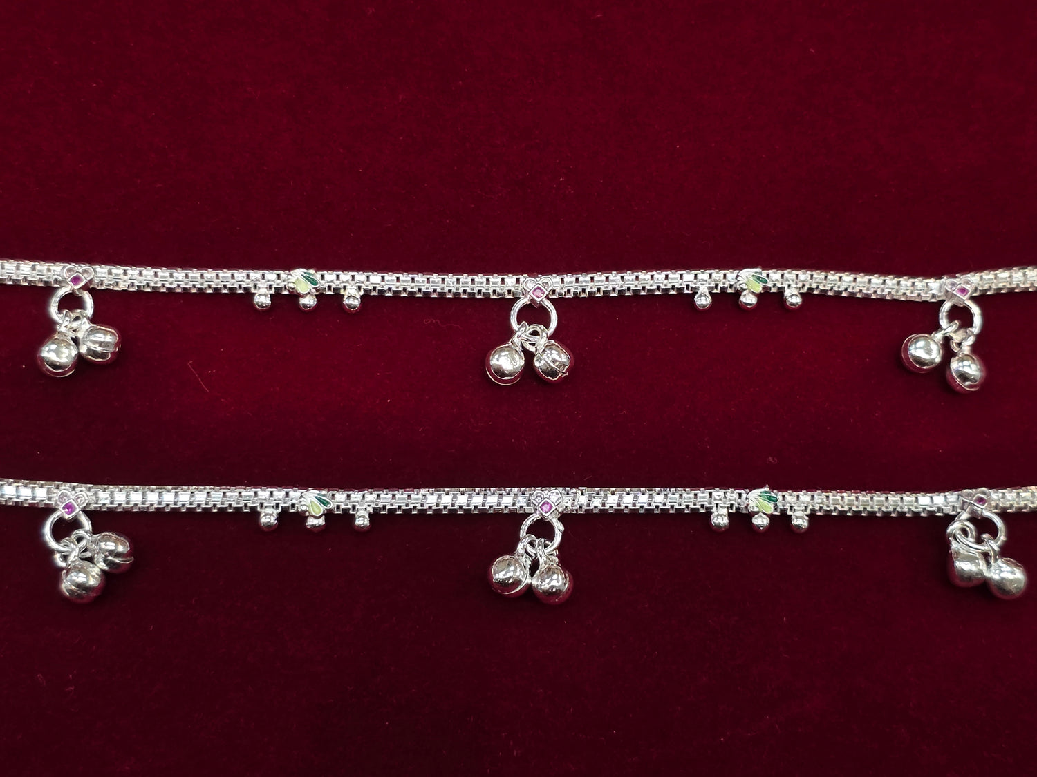 BABY SILVER ANKLETS SIZE 7 IN BJ147