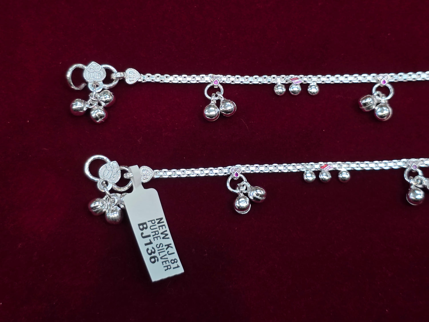 BABY SILVER ANKLETS SIZE 7 IN BJ136