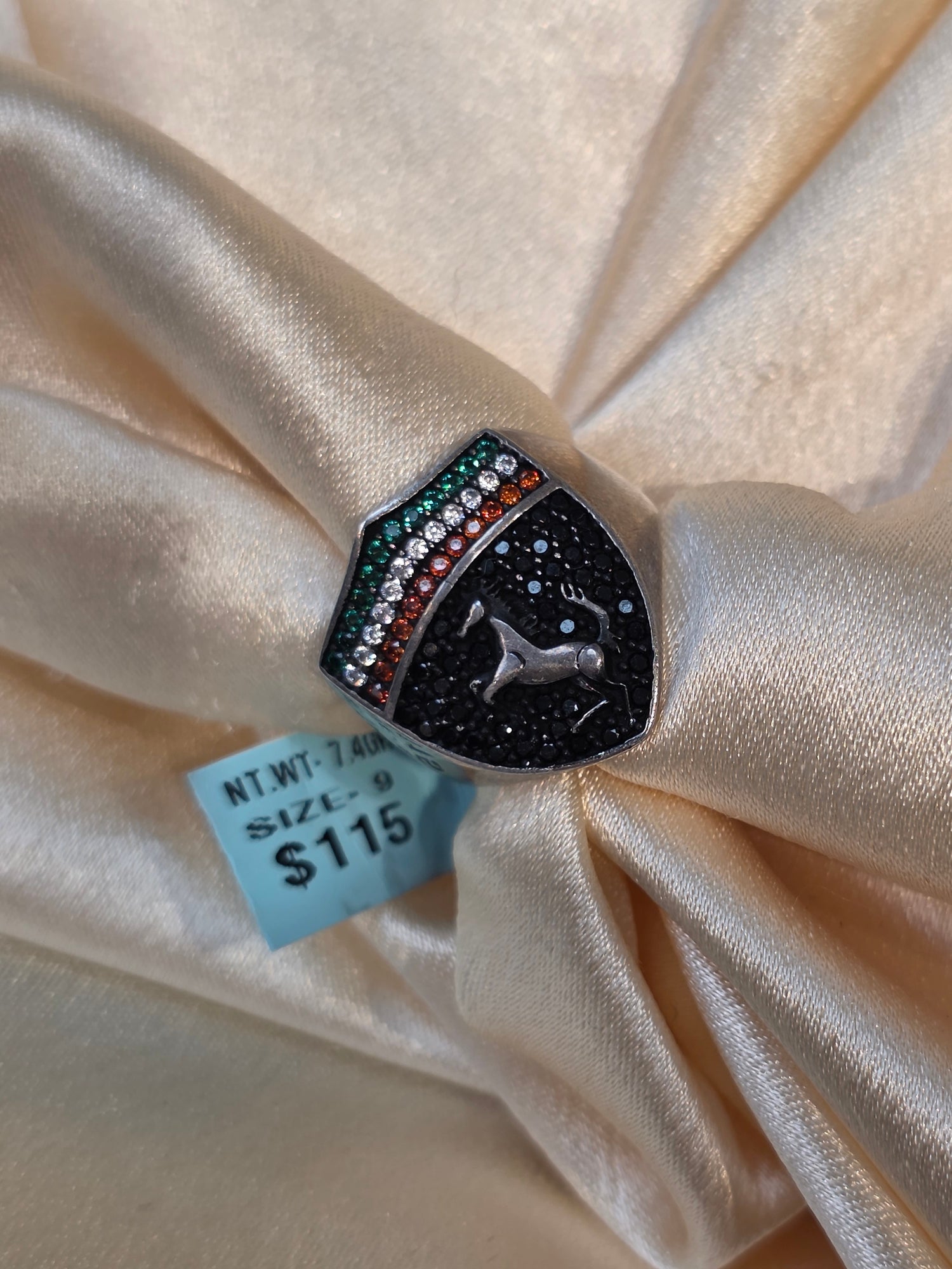BOYS SILVER RING SIZE 9 BR009