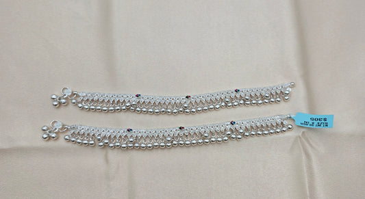 SILVER BABY ANKLETS 8.0 SIZE BA048