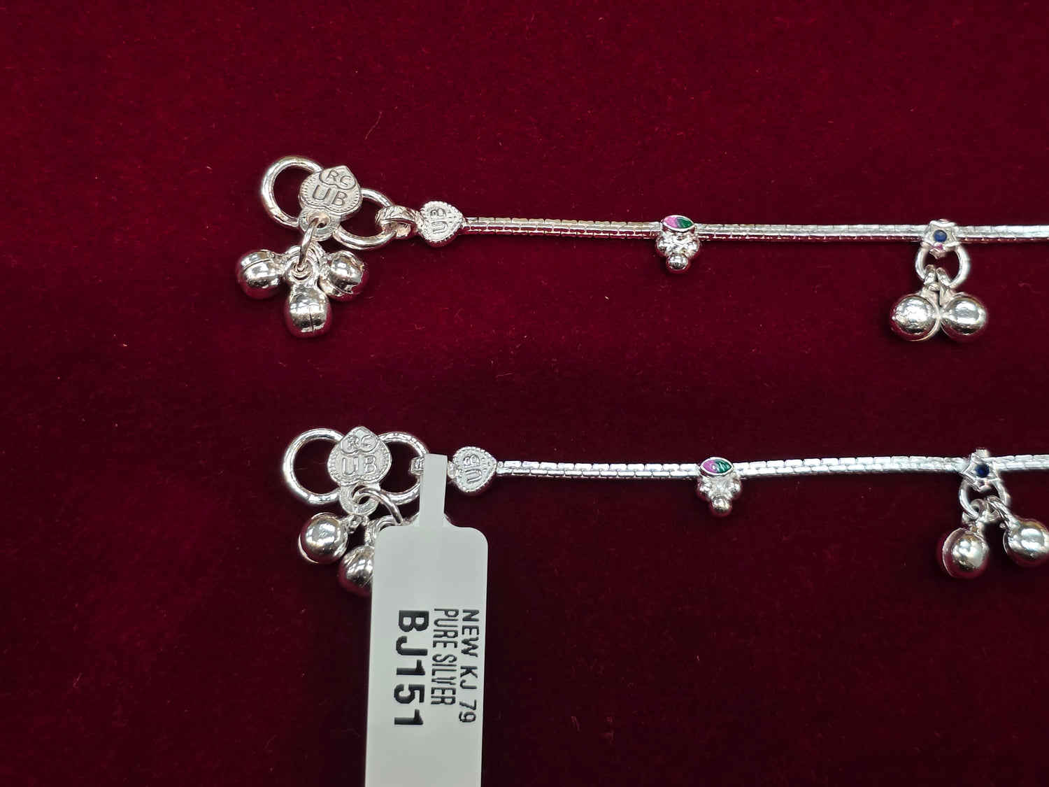 BABY SILVER ANKLETS SIZE 7 IN BJ151