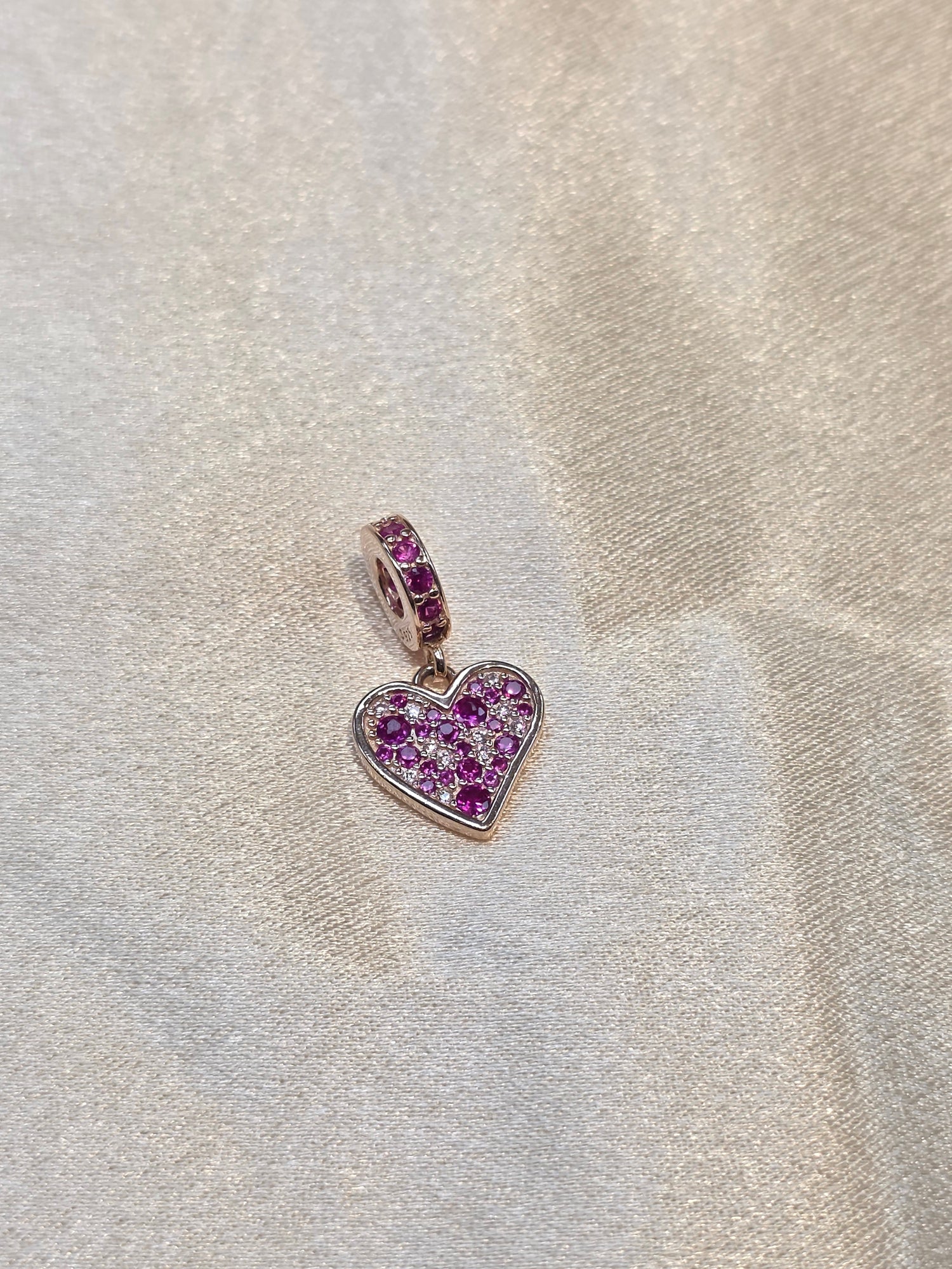 PANDORA ROSE GOLD HEART CHARM PC424
