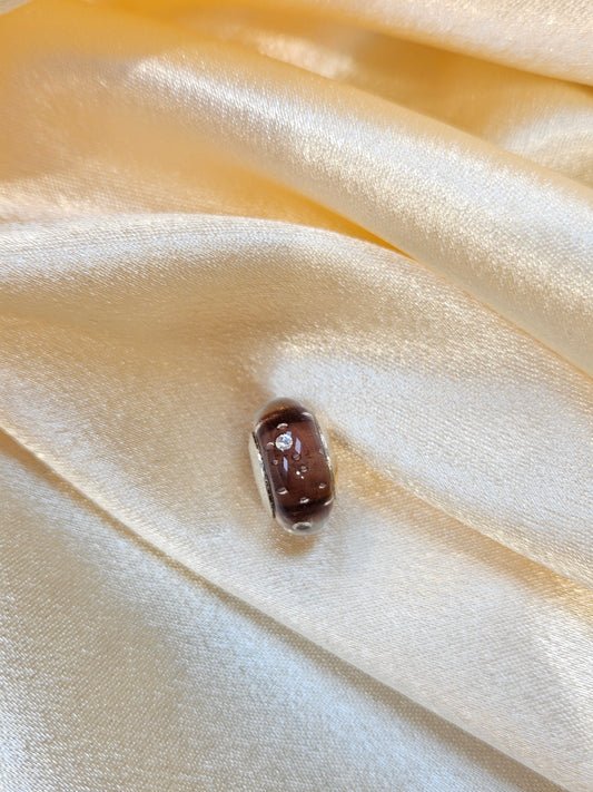 BROWN MURANO GLASS PANDORA CHARM PC297