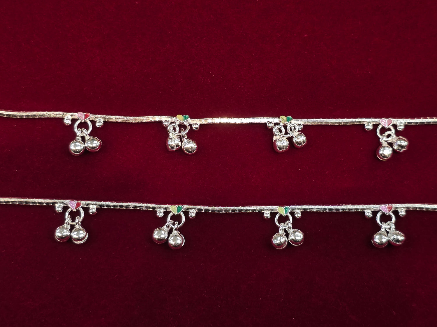 BABY SILVER ANKLETS SIZE 7 IN BJ140