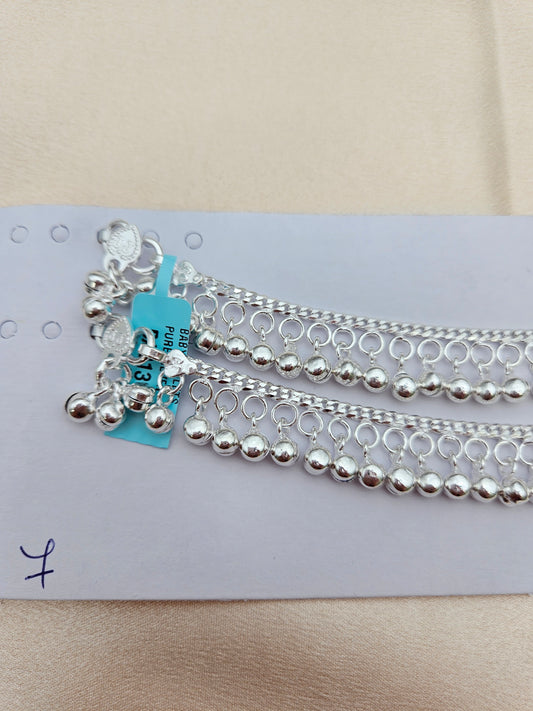 BABY SILVER ANKLETS 7.0 SIZE BA013