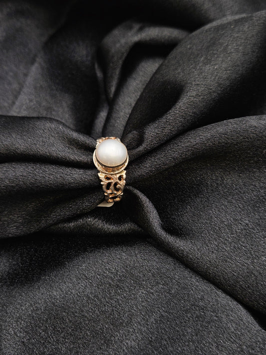PEARL SILVER RING SIZE 10 GR314