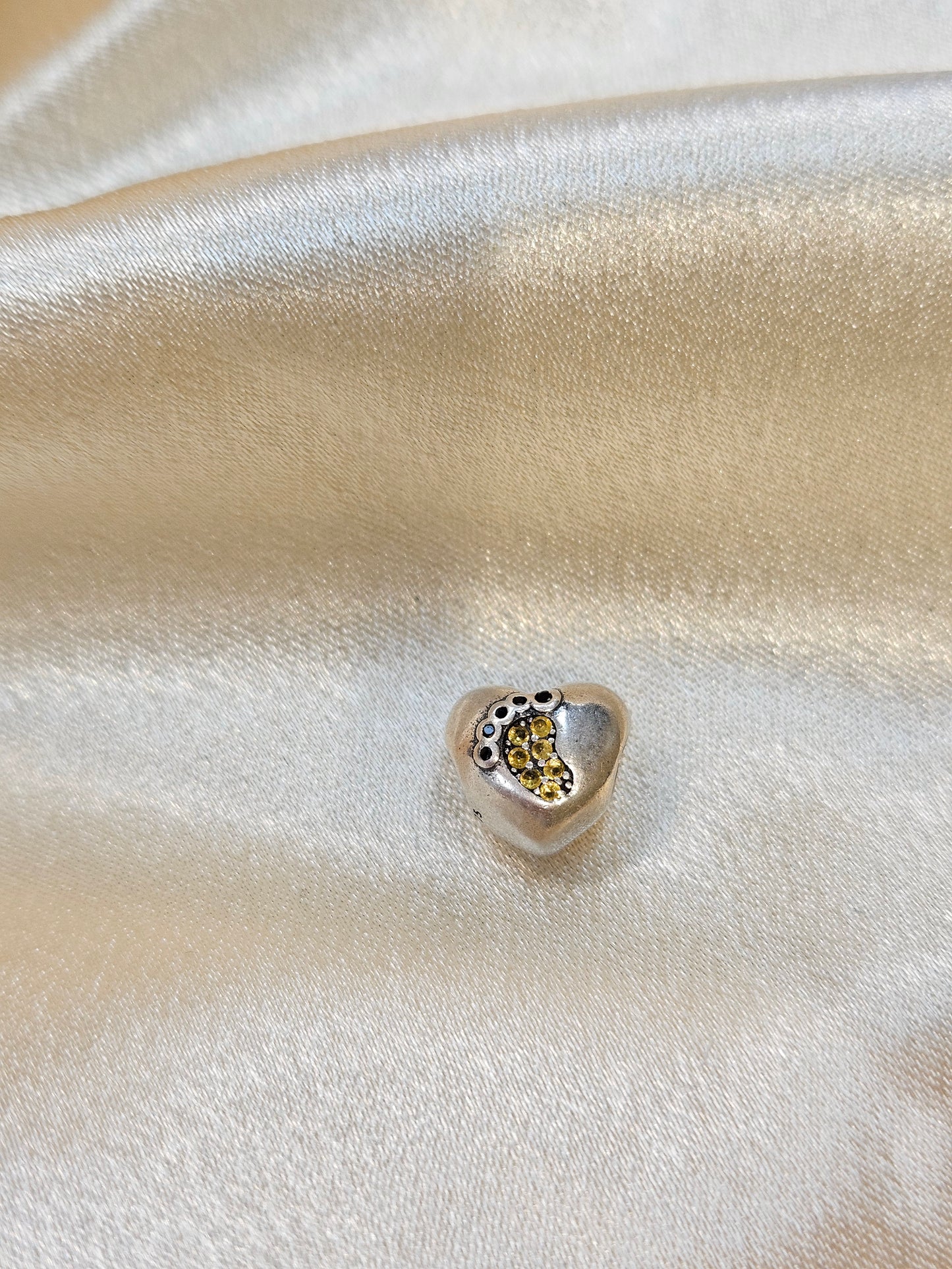 BABY FOOTPRINT HEART  PANDORA CHARM PC316