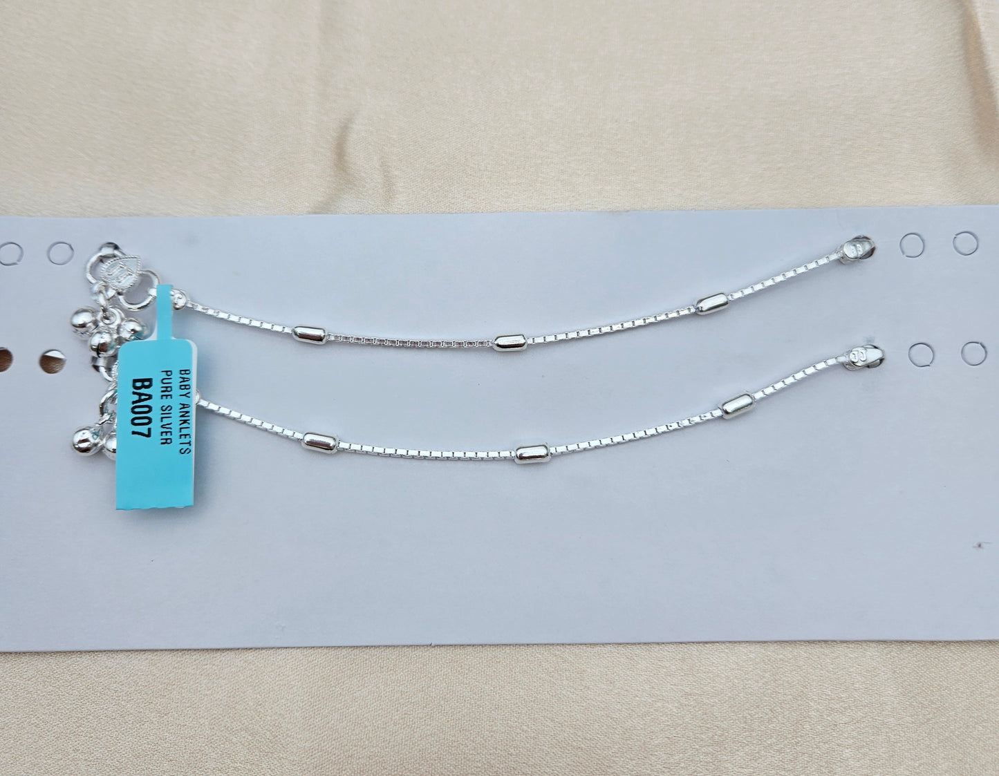 BABY SILVER ANKLETS SIZE 5.5 BA007