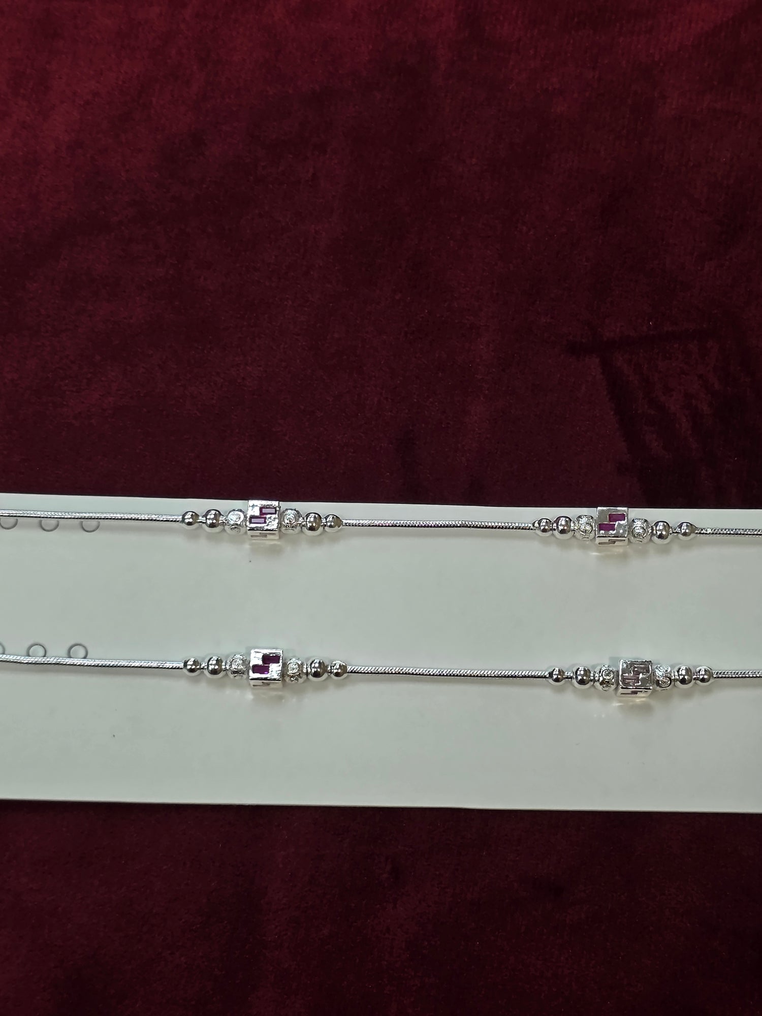 BABY SILVER ANKLETS SIZE 7.5 IN BJ072