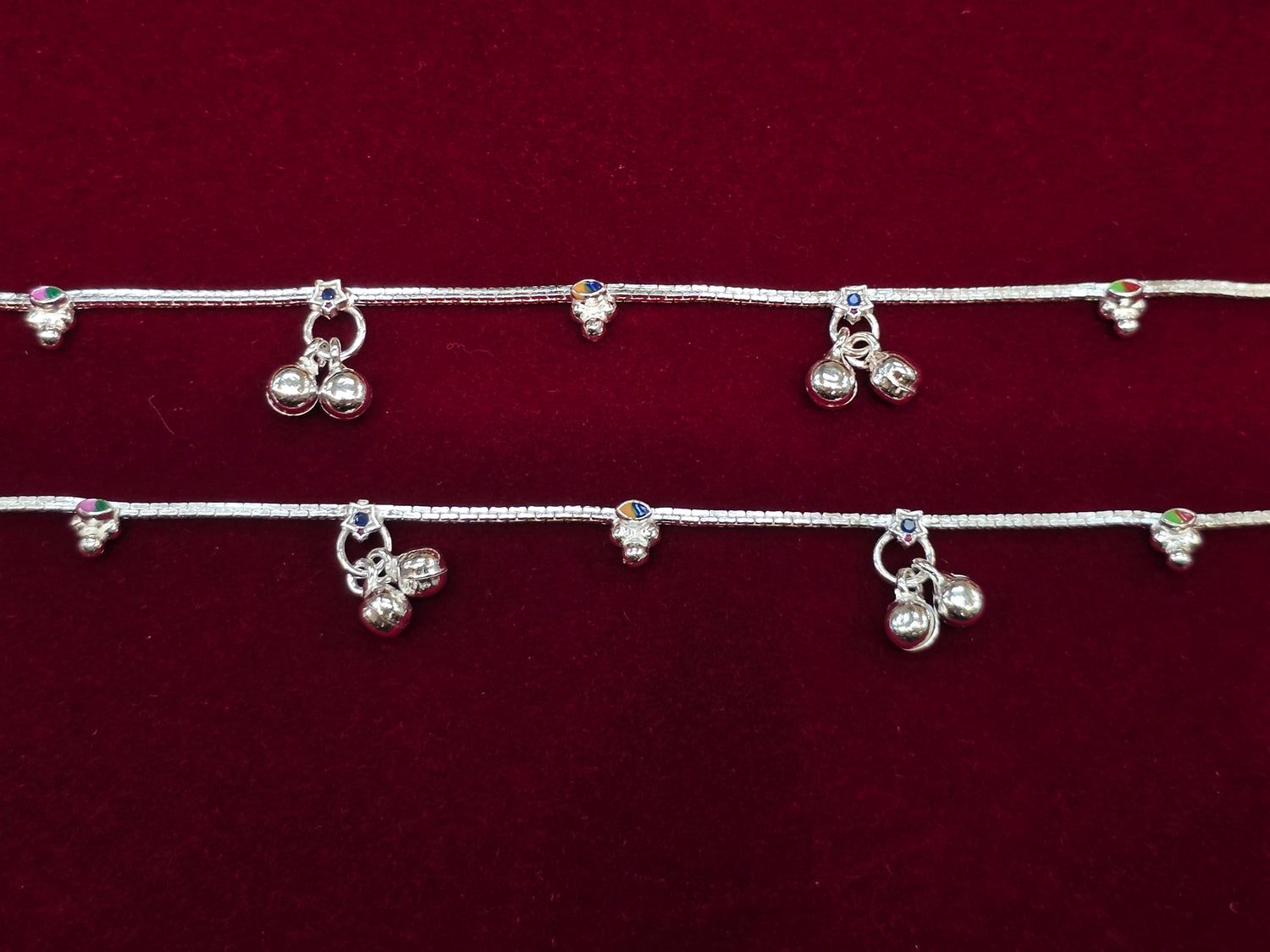 BABY SILVER ANKLETS SIZE 7 IN BJ150