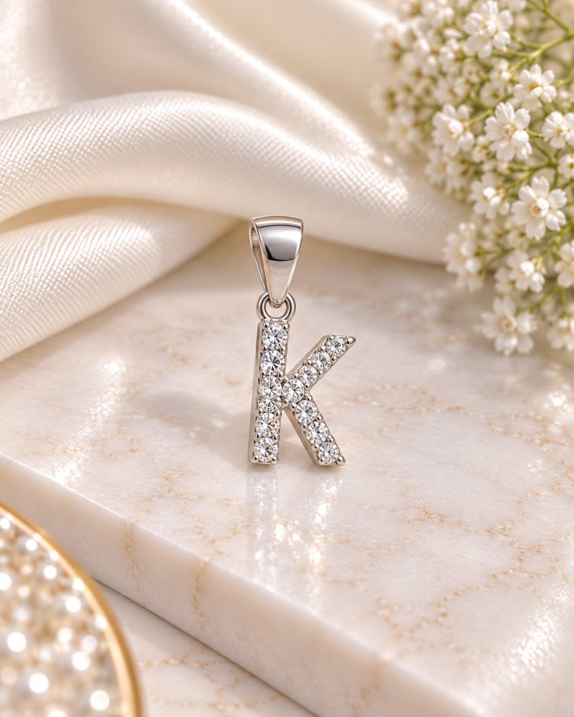 925 SILVER ALPHABET K PENDANT SP190