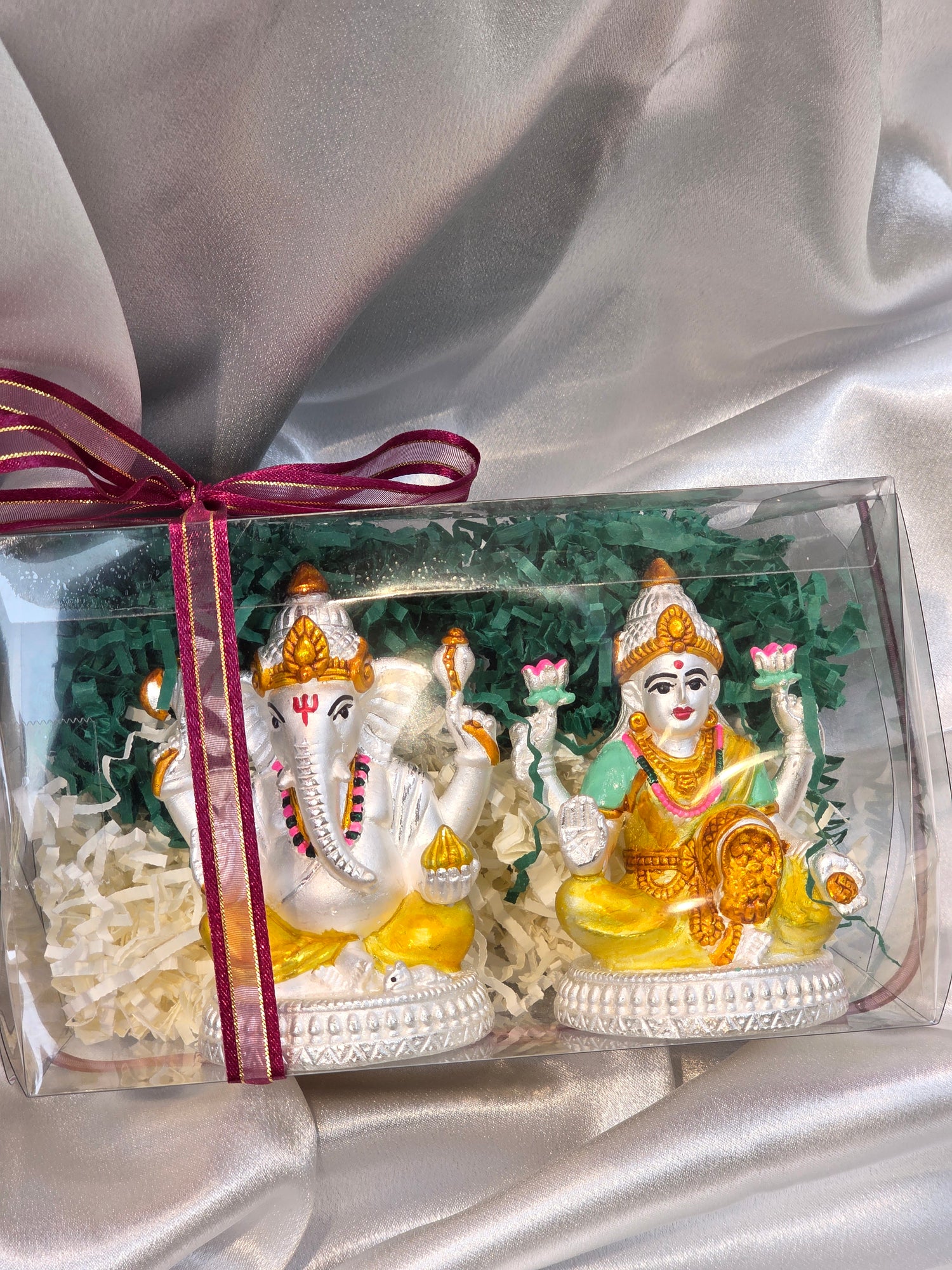 PURE SILVER LAKSHMI JI GANESH JI IDOL AC262